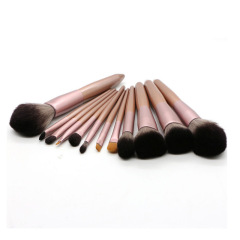 High Quality 12pcs Cosmetic Brushes Set With Wood Handles