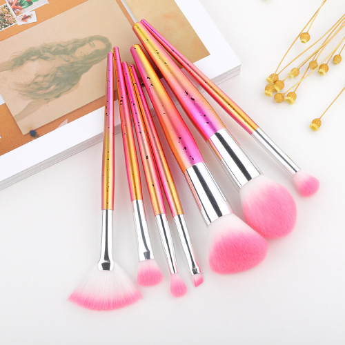 Colorful 7pcs Cosmetic Brushes Set