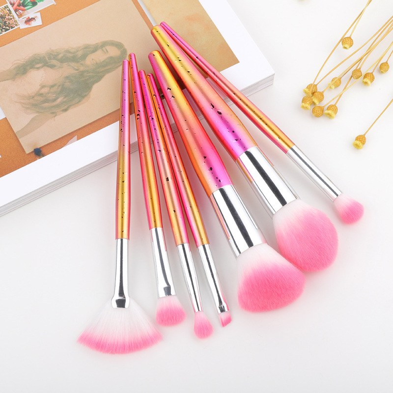 Colorful 7pcs Cosmetic Brushes Set