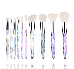 Shiny Iridescent Crystal 10pcs Makeup Brush Set