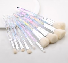 Shiny Iridescent Crystal 10pcs Makeup Brush Set