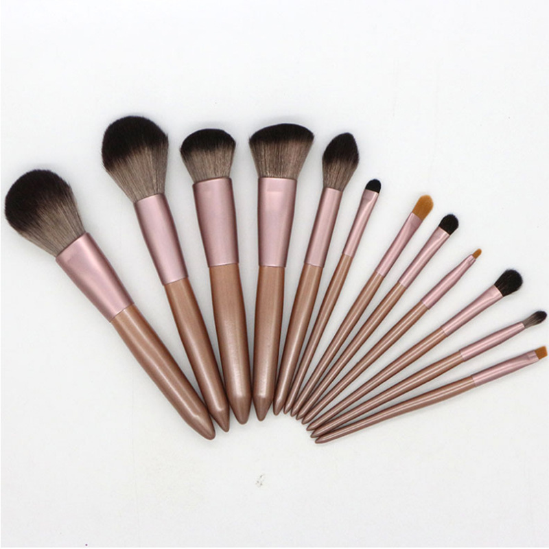 High Quality 12pcs Cosmetic Brushes Set With Wood Handles