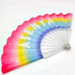 Transparent Handle Rainbow Color Fans