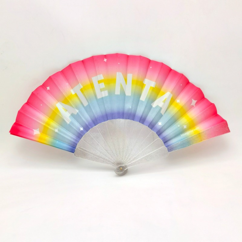 Transparent Handle Rainbow Color Fans