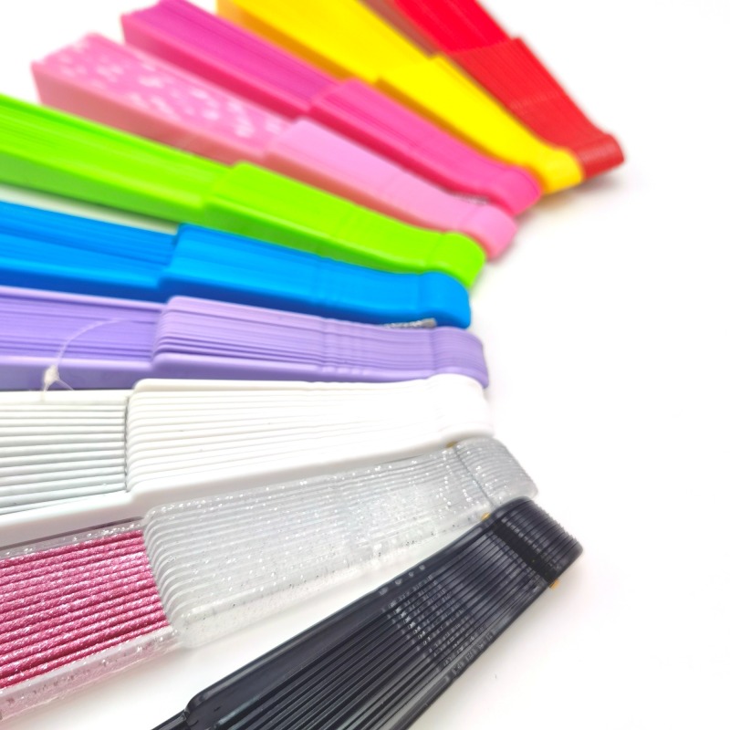 Transparent Handle Rainbow Color Fans