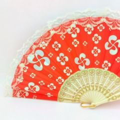 Dance Lace Hand Fans with Plastic Handle