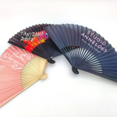 Hollow Wood Handle Printing Cover Hand Fan