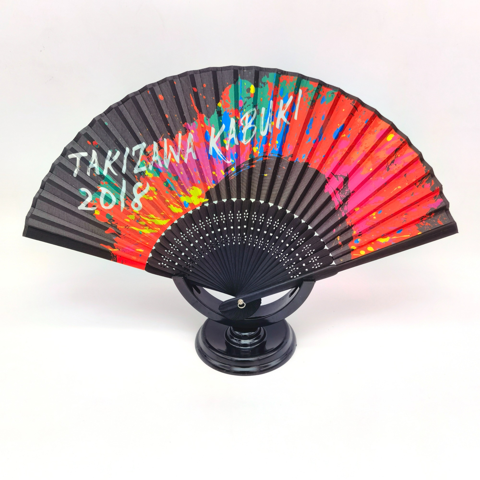 Hollow Wood Handle Printing Cover Hand Fan