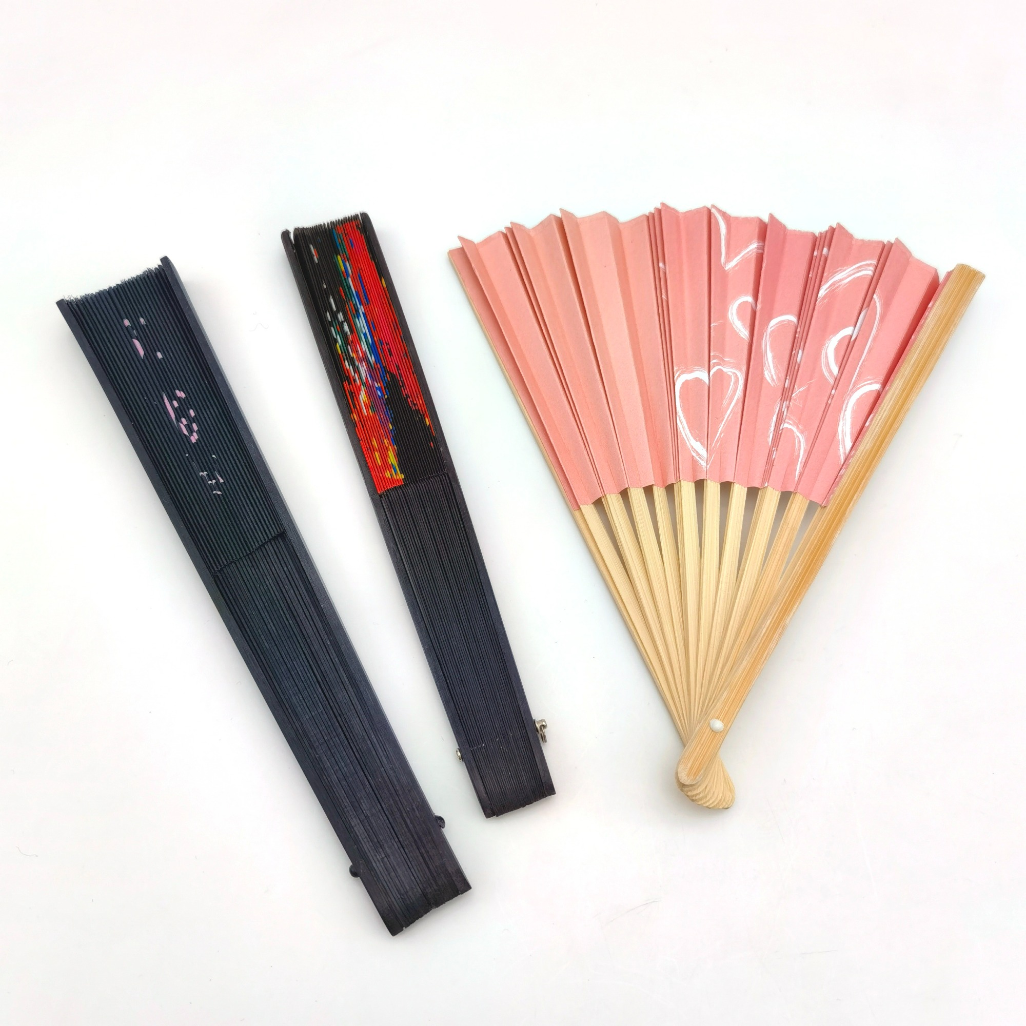 Hollow Wood Handle Printing Cover Hand Fan
