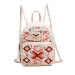 Embroidery Weave Backpack Bag