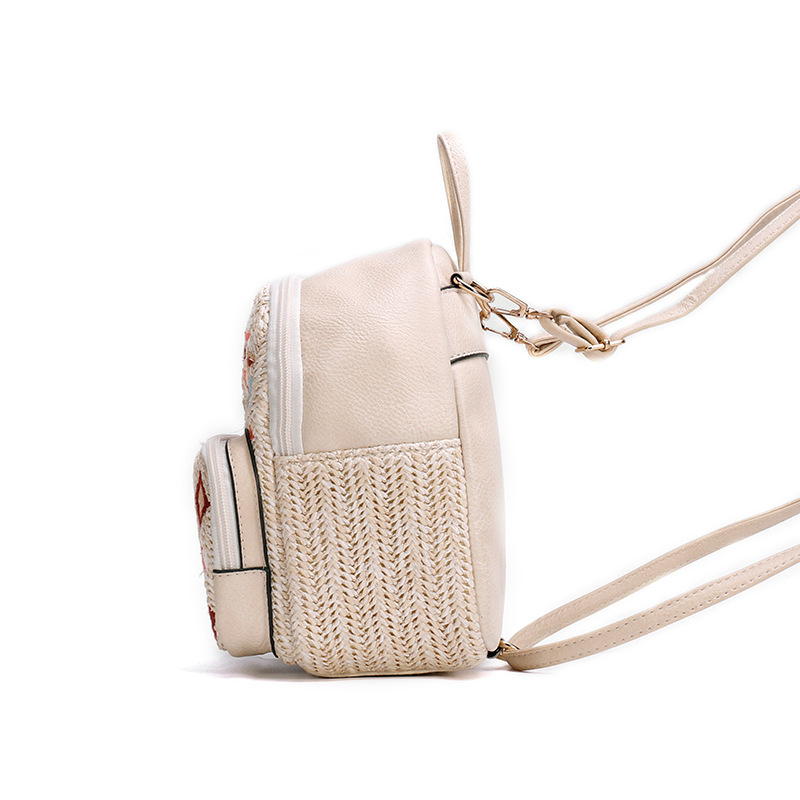 Embroidery Weave Backpack Bag