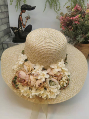 Handmade Flowers Straw Hat