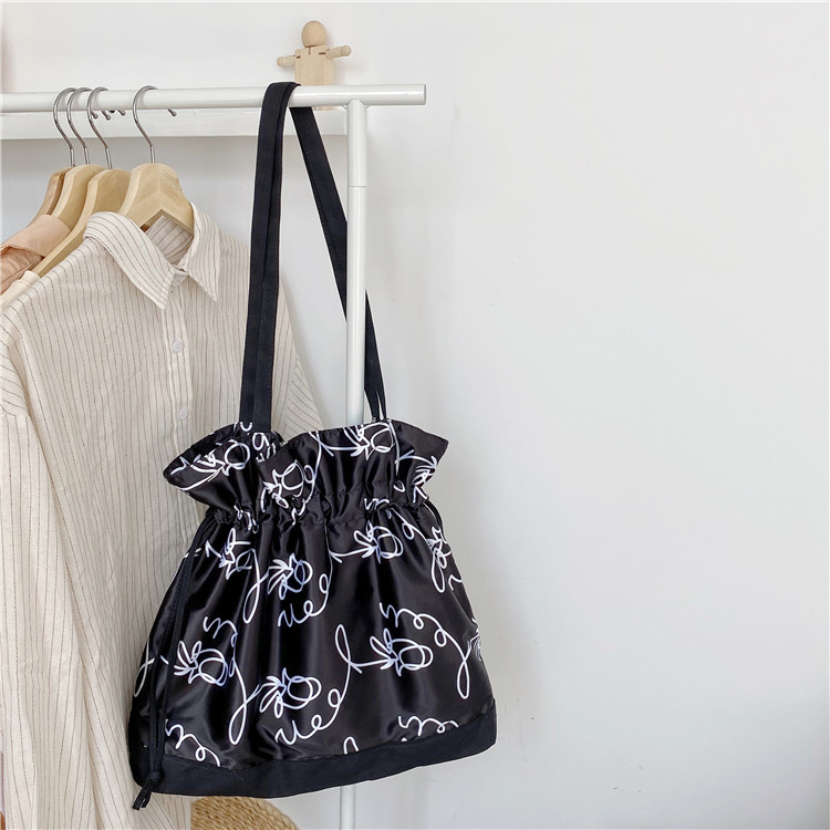 Glossy Nylon Shoulder Bag