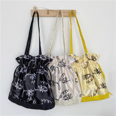 Glossy Nylon Shoulder Bag