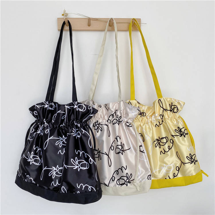 Glossy Nylon Shoulder Bag