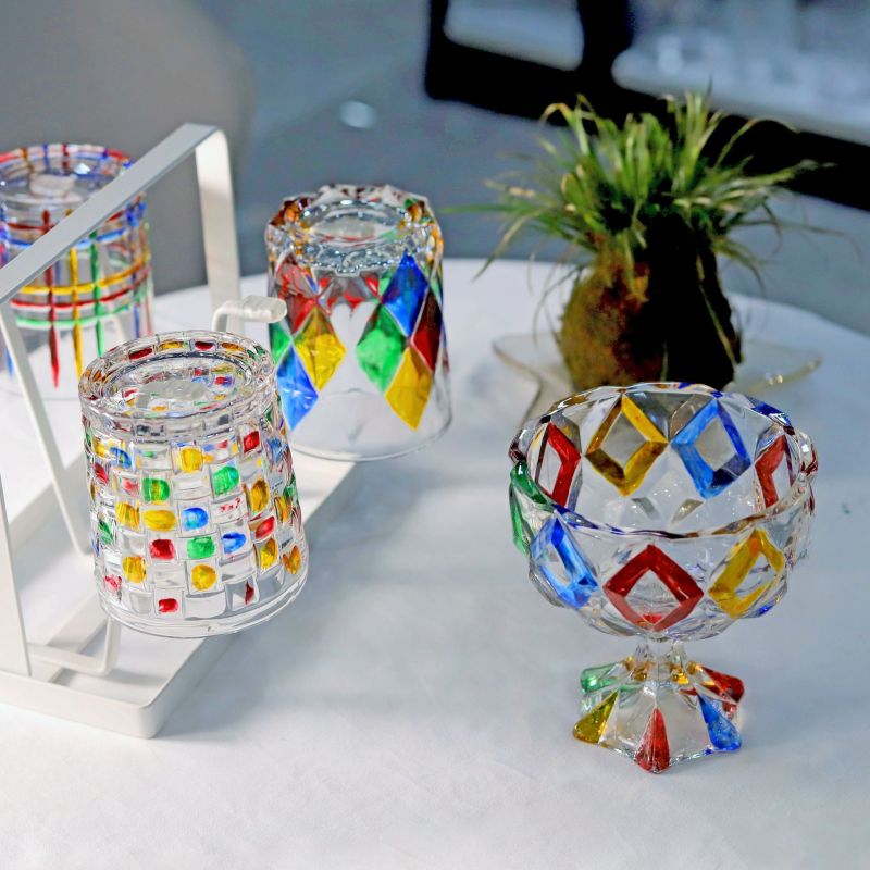 Colorful Hand Painting Drinking Glass