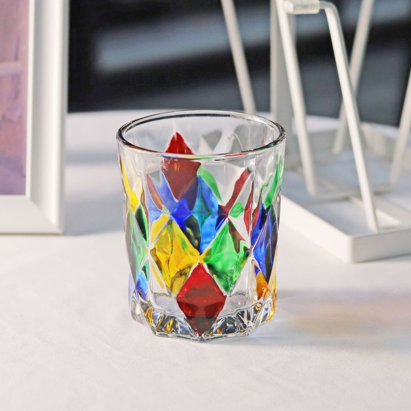 Colorful Hand Painting Drinking Glass