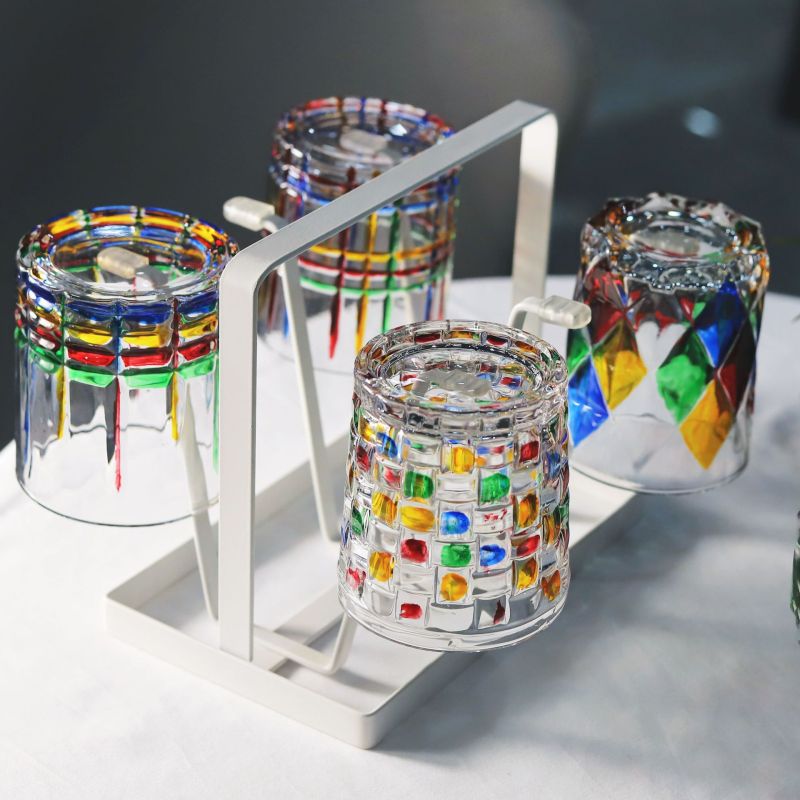 Colorful Hand Painting Drinking Glass