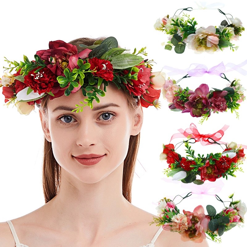 Mannequin Decoration Handmade Head Flowers Garland Headband