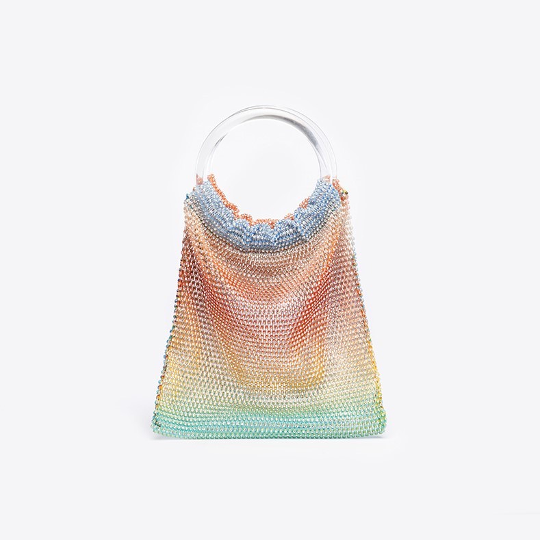 Mini Colorful Diamond Mesh Pochette