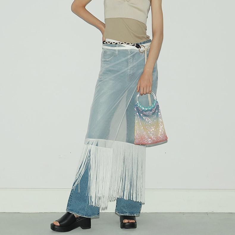 Mini Colorful Diamond Mesh Pochette