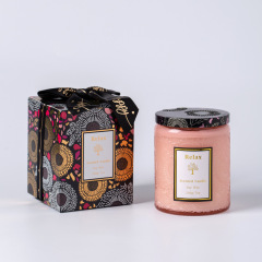 Vintage Home Fragrance Custom Pattern Embossing Glass Scented Candle