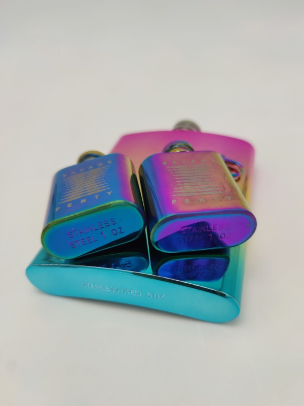 Electrical Iridescent Stainless Steel Pocket Flask