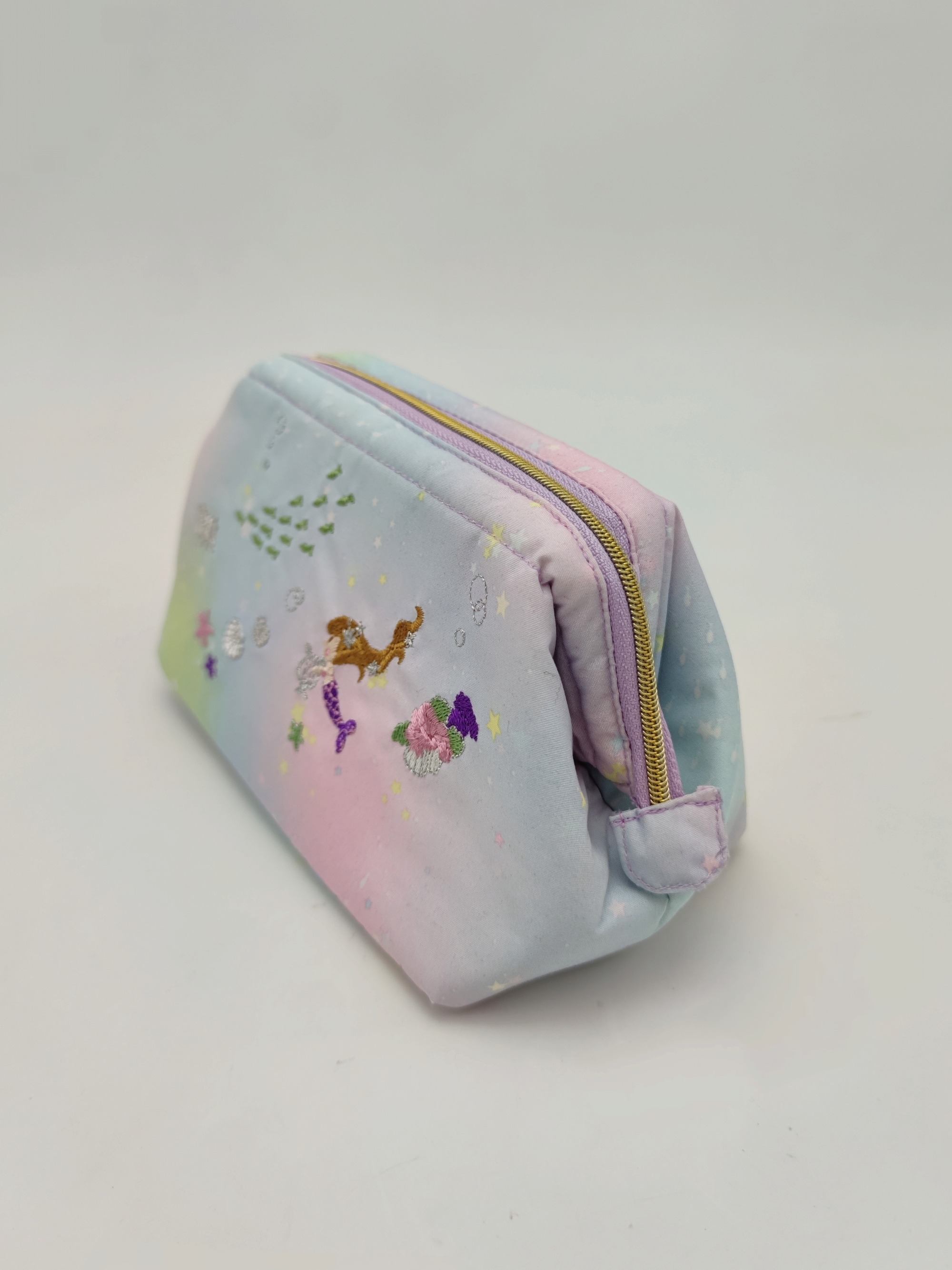 Embroidery Colorful Beach Mermaid Shell Cosmetic Bag,Bags,Cosmetic Bags
