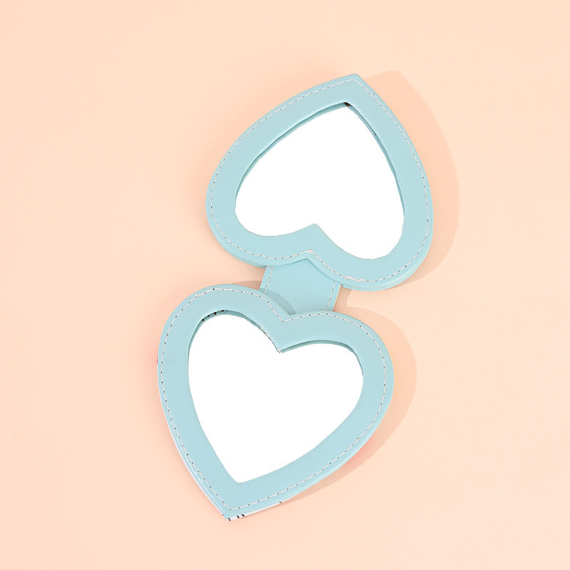 PU Heart Makeup Pocket Mirror