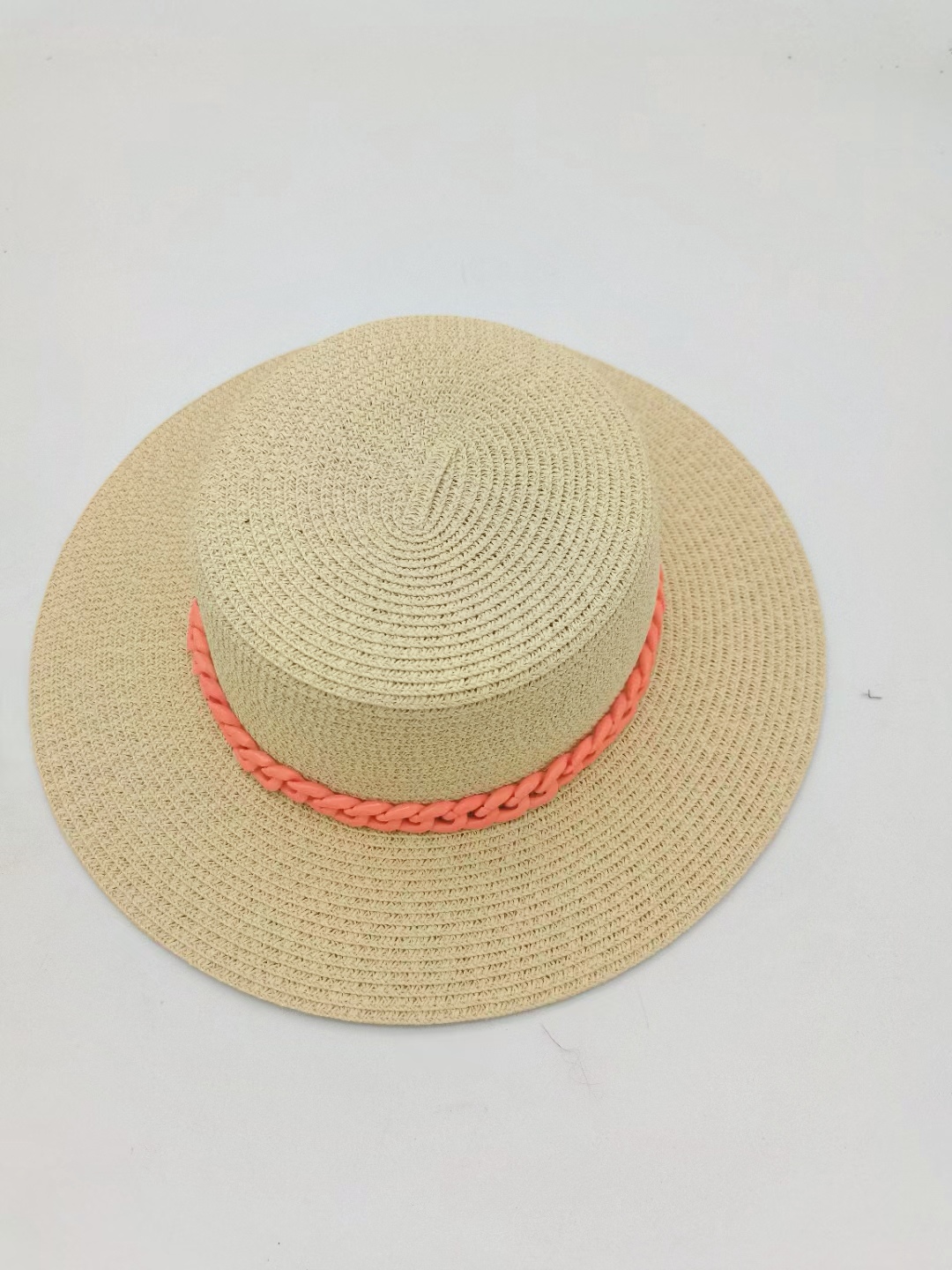 Chain Strap Summer Hand Weaving Straw Sun Hat