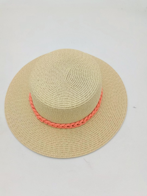Chain Strap Summer Hand Weaving Straw Sun Hat