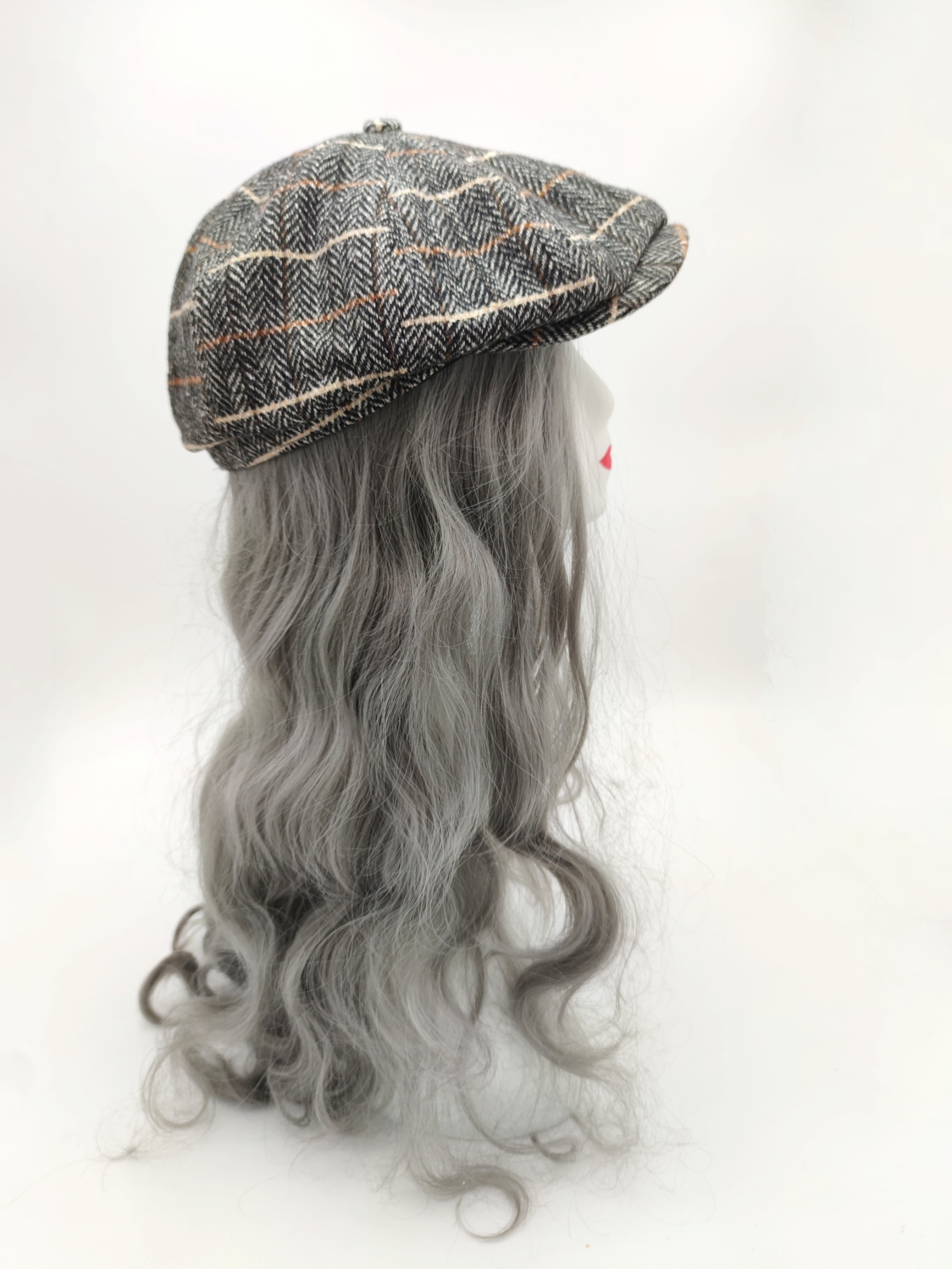 Autumn Winter Shop Mannequin Decoration Tartan Hat