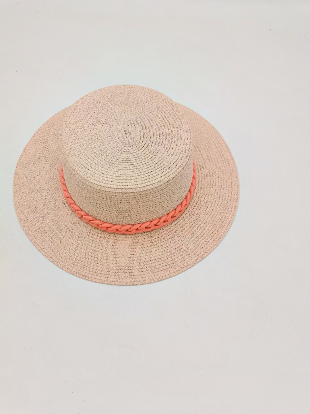 Chain Strap Summer Hand Weaving Straw Sun Hat