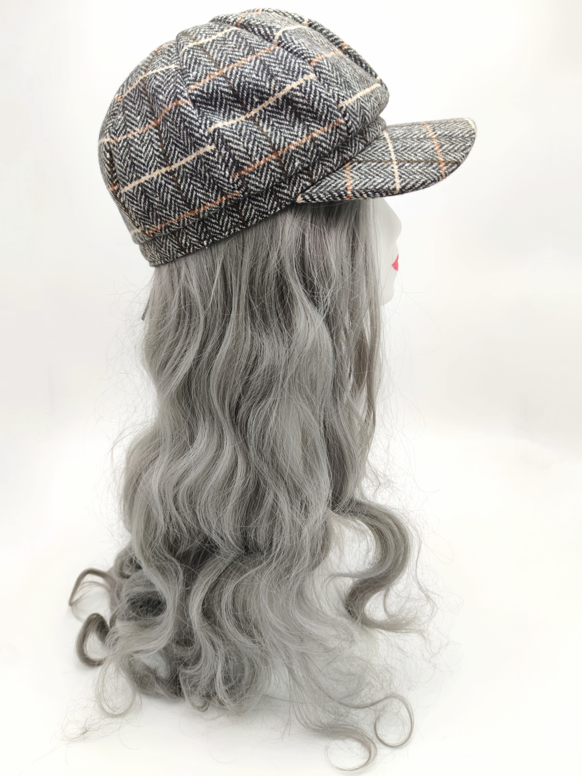 Autumn Winter Shop Mannequin Decoration Tartan Hat