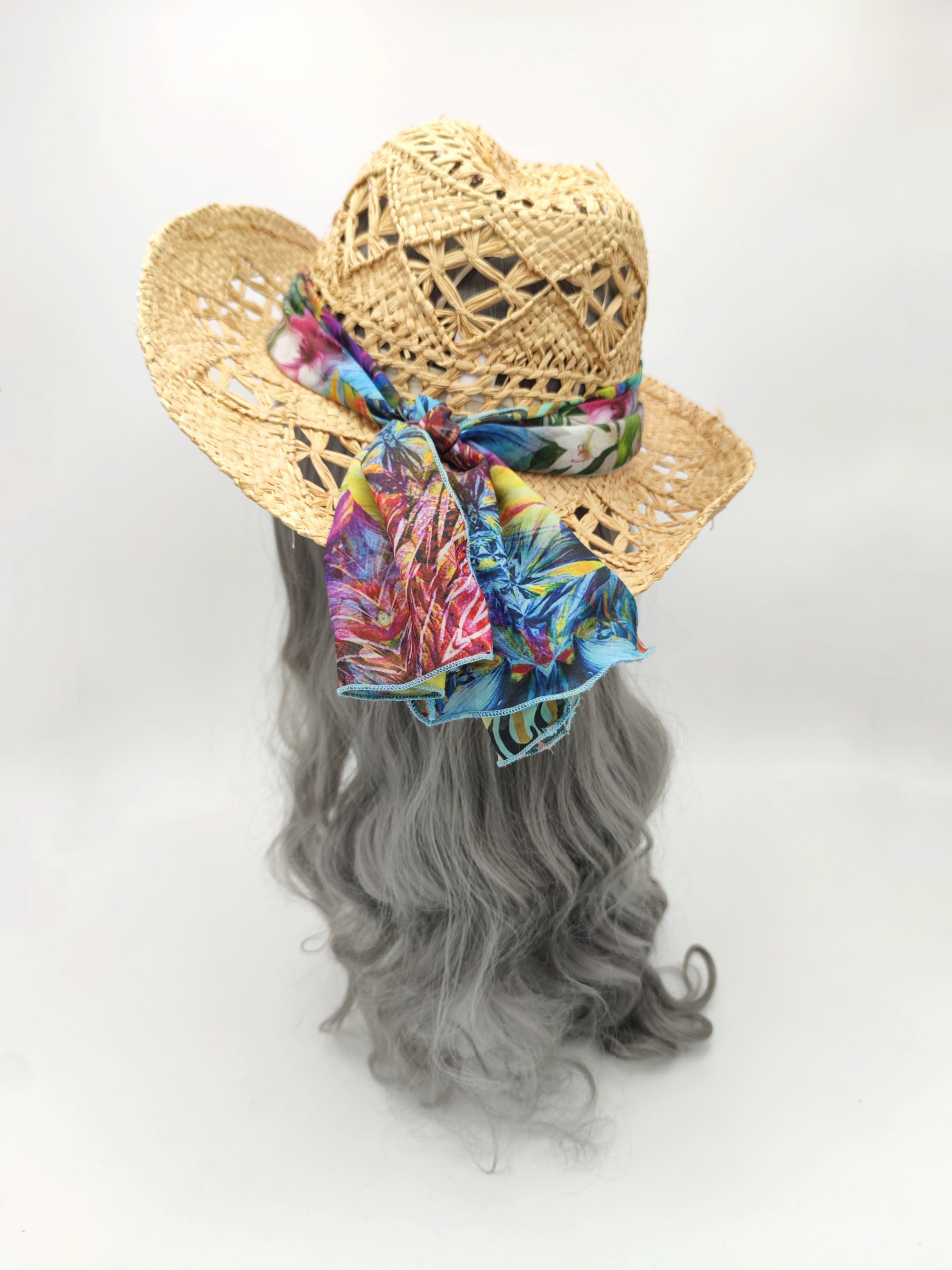 Summer Hand Weaving Straw Sun Hat with Ribbon
