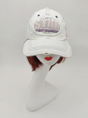 Embroidery Branded Antique Finish Girl Cotton Hat