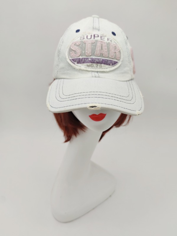 Embroidery Branded Antique Finish Girl Cotton Hat