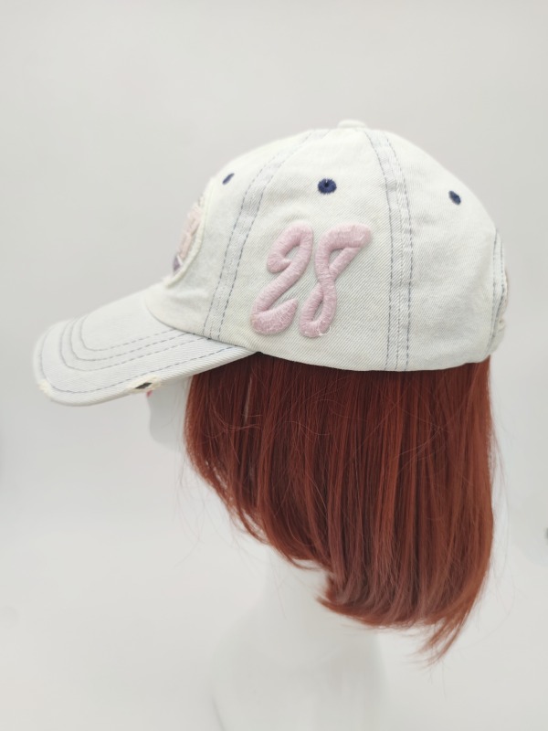 Embroidery Branded Antique Finish Girl Cotton Hat