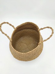 Hand Woven Natural Straw Basket for Shop Decoration