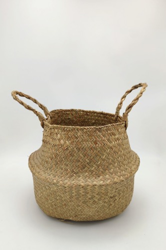 Hand Woven Natural Straw Basket for Shop Decoration