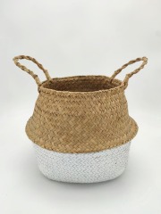 Hand Woven Natural Straw Basket for Shop Decoration