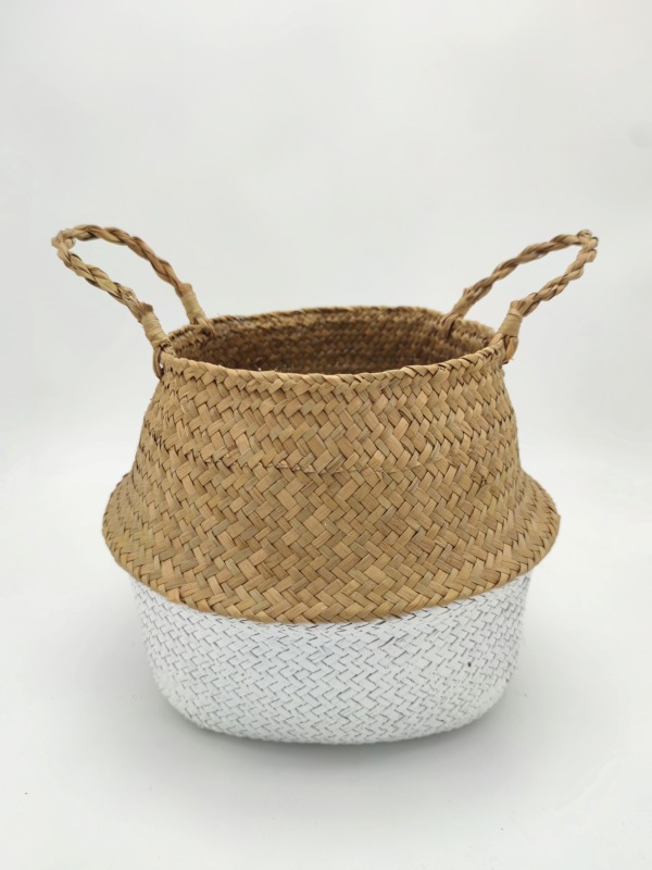 Hand Woven Natural Straw Basket for Shop Decoration