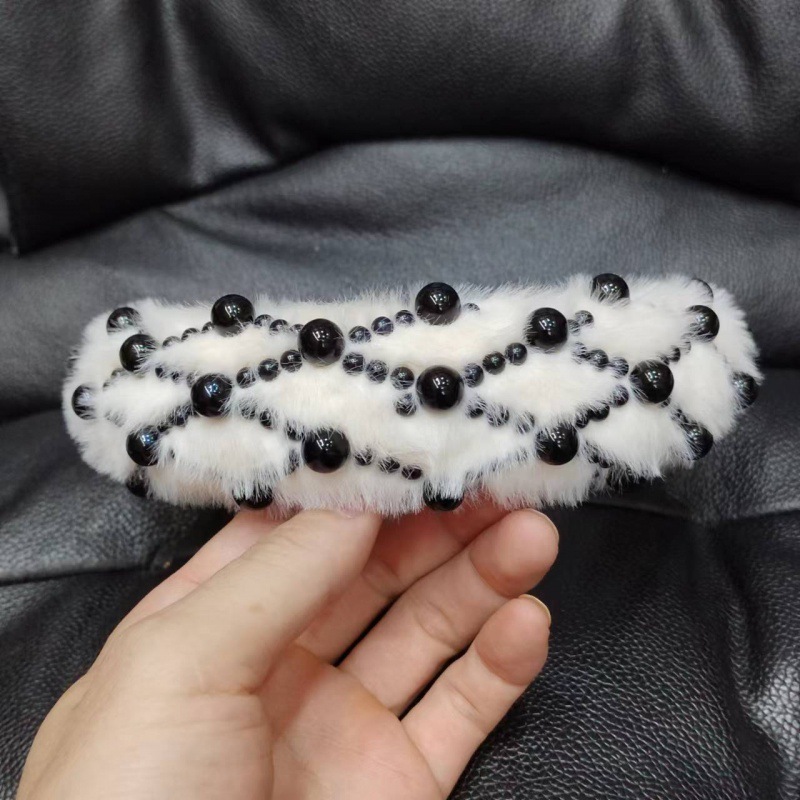 Winter Shop Mannequin Decoration fluffy pearl Headband