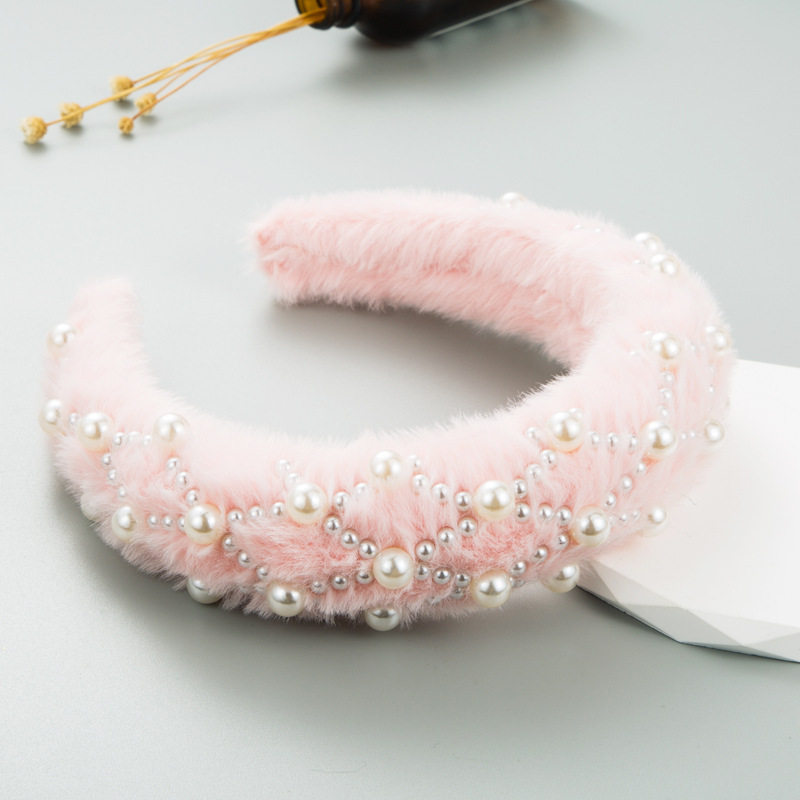 Winter Shop Mannequin Decoration fluffy pearl Headband