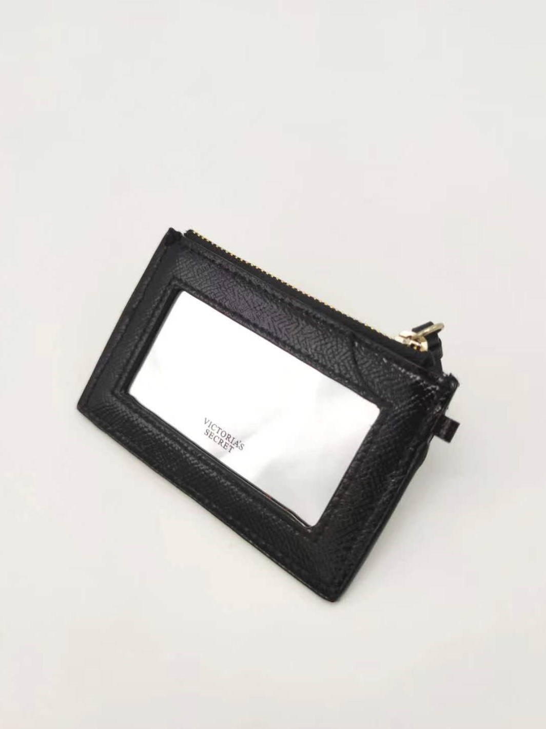 Black PU Pocket Card Holder with Red Lip