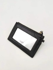 Black PU Pocket Card Holder with Red Lip