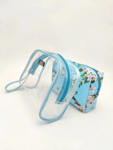 Double Transparent PVC Makeup Cosmetic Bag
