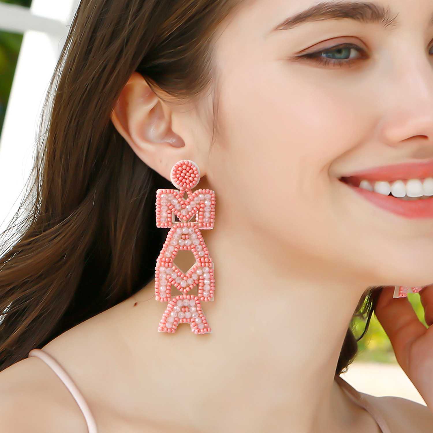 Handbeaded Vintage Beads MAMA Earrings