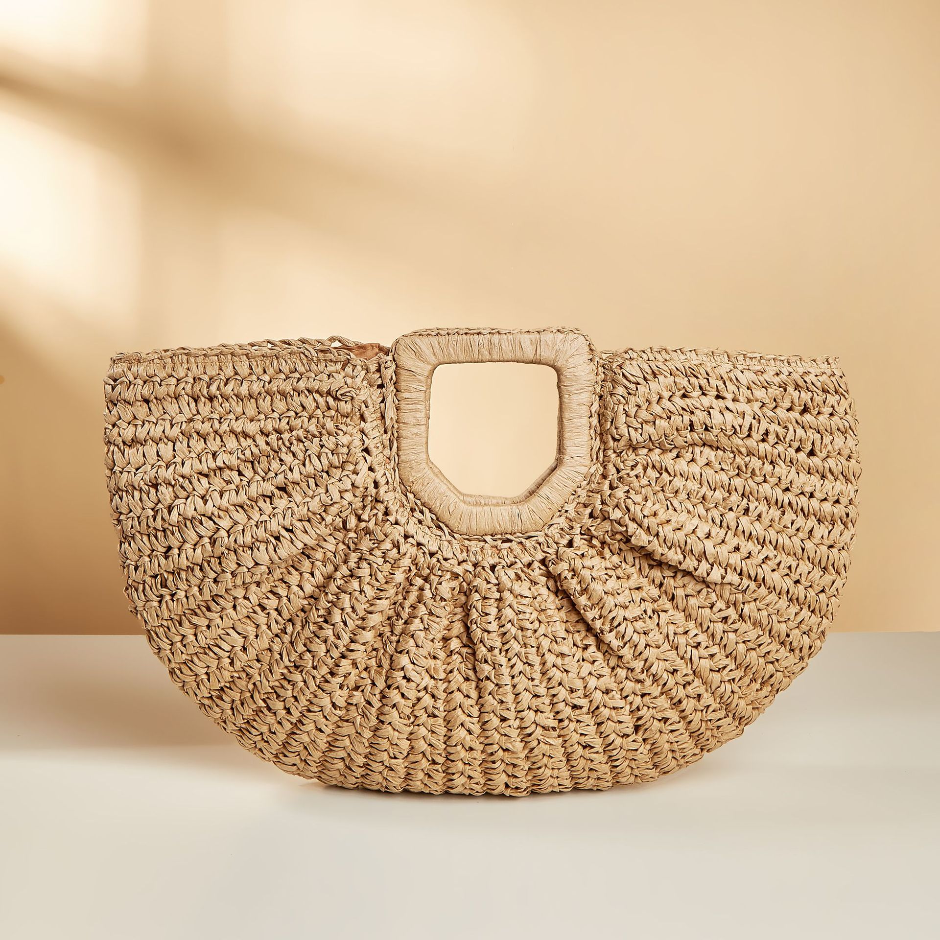 Handmade Straw Wowen Beach Handbag