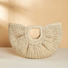 Handmade Straw Wowen Beach Handbag